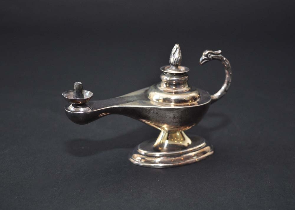 Vintage Sterling Silver Alladin's Oil Lamp