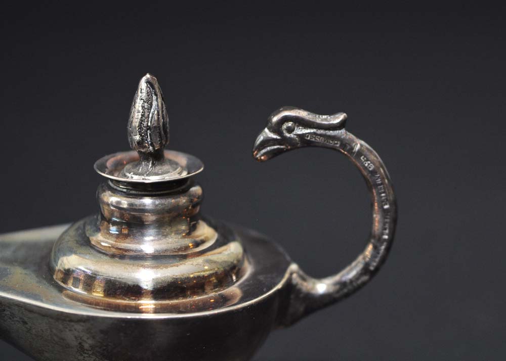 Vintage Sterling Silver Alladin's Oil Lamp