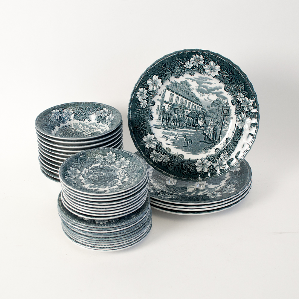 Set of Royal Tudor Ware "Coaching Taverns" China