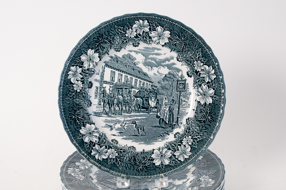 Set of Royal Tudor Ware "Coaching Taverns" China