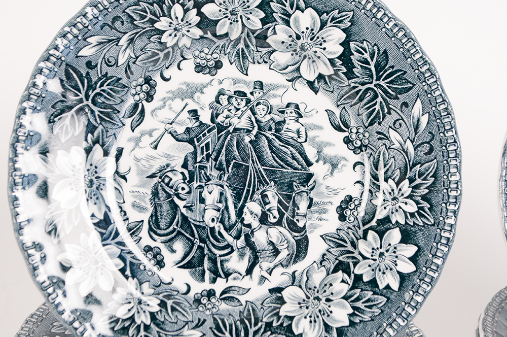 Set of Royal Tudor Ware "Coaching Taverns" China