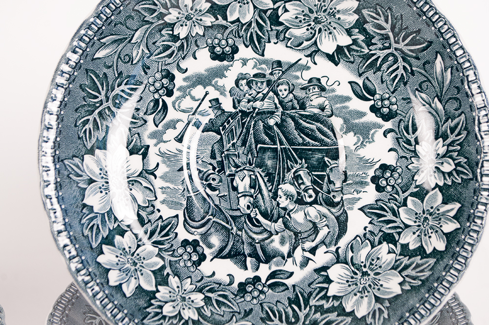 Set of Royal Tudor Ware "Coaching Taverns" China