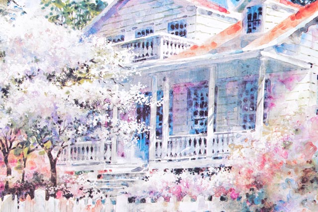 Signed Josie Van Gent Edell "Summerville in Spring" Lithograph