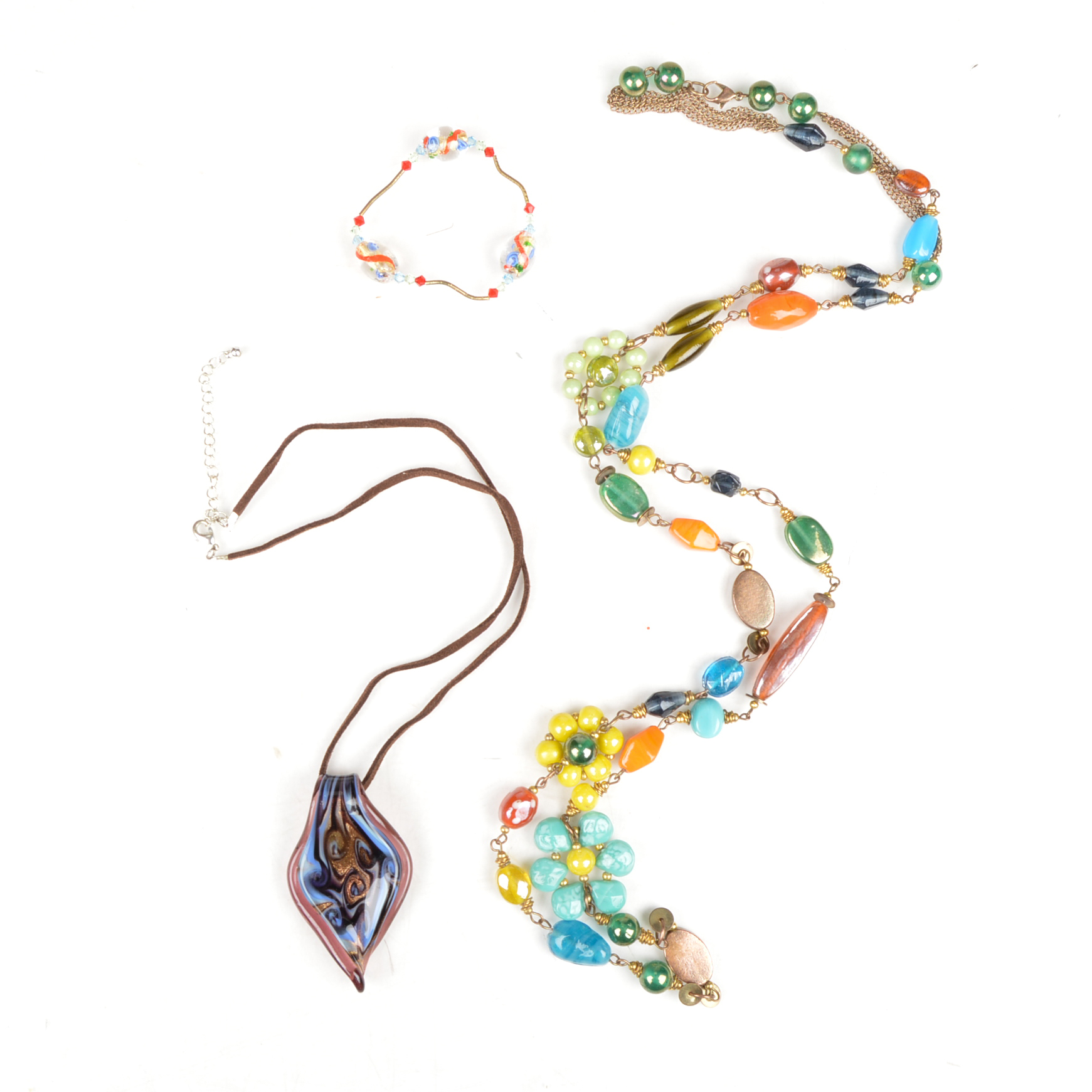 Art Glass Necklaces and Bracelet