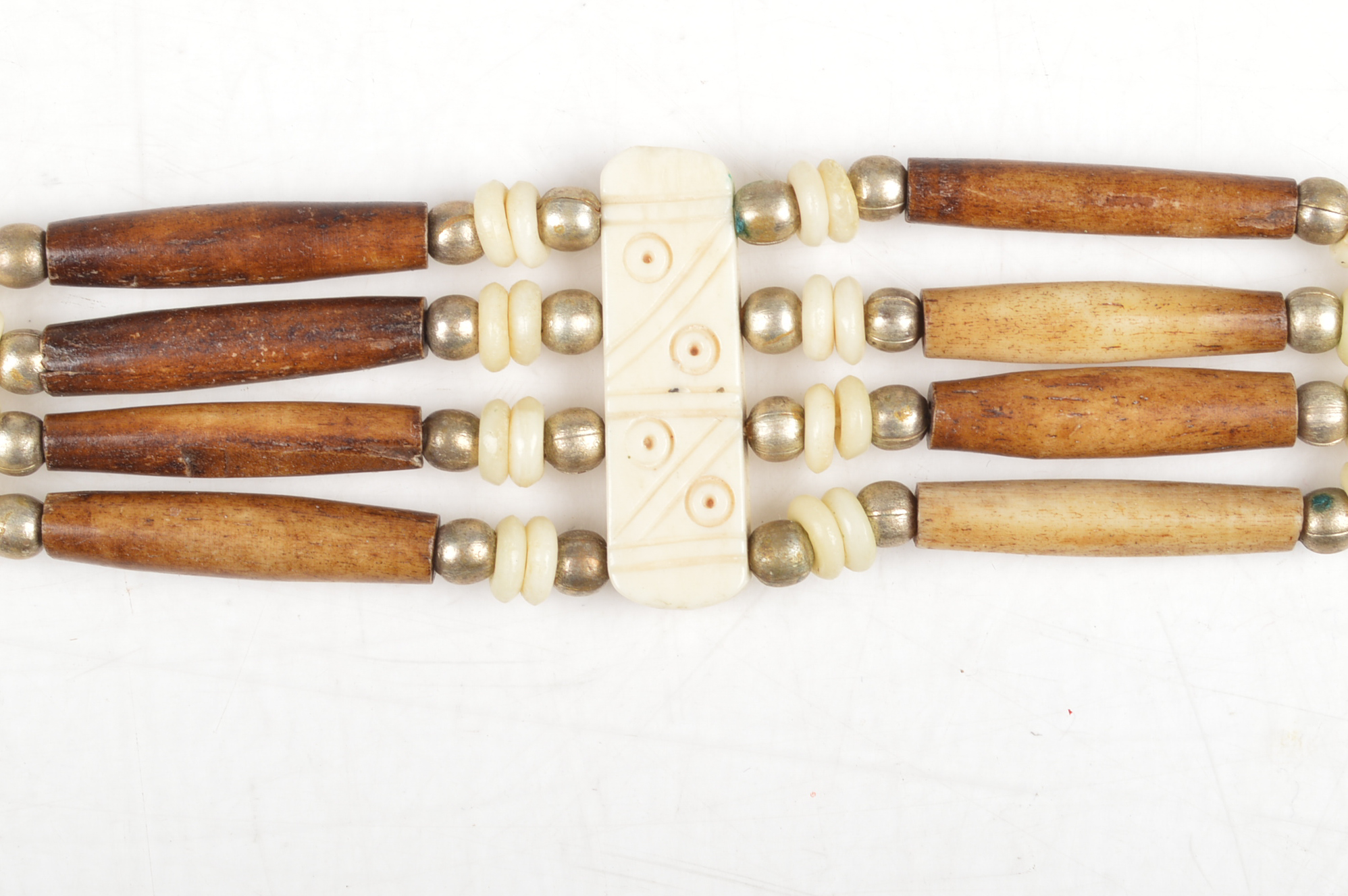 Native American Style Bone, Leather and Silver Tone Necklaces and Bracelets