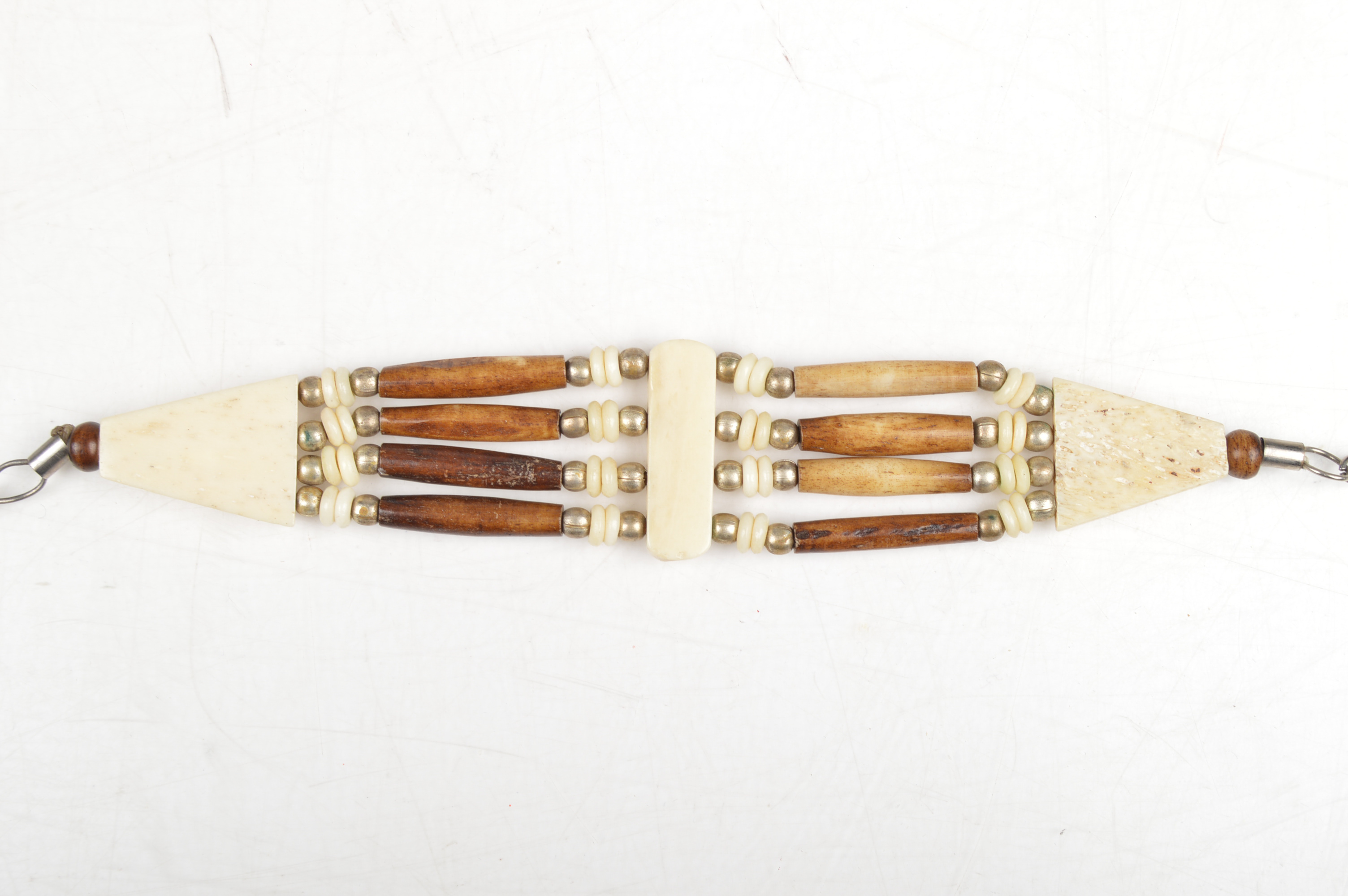 Native American Style Bone, Leather and Silver Tone Necklaces and Bracelets