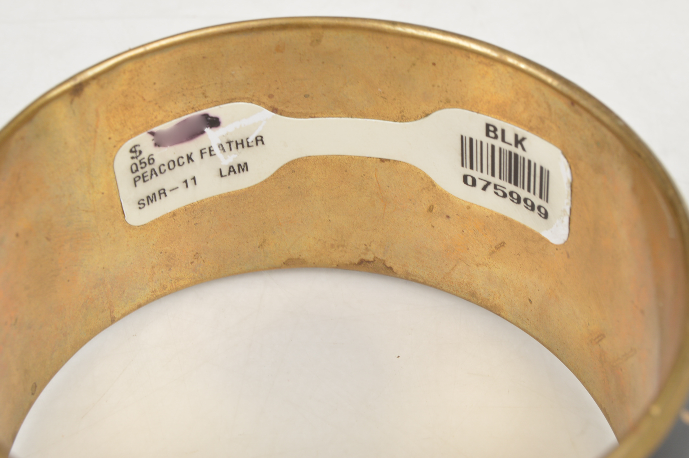 Hand Painted Peacock Feather Bangle and Monet Bracelet