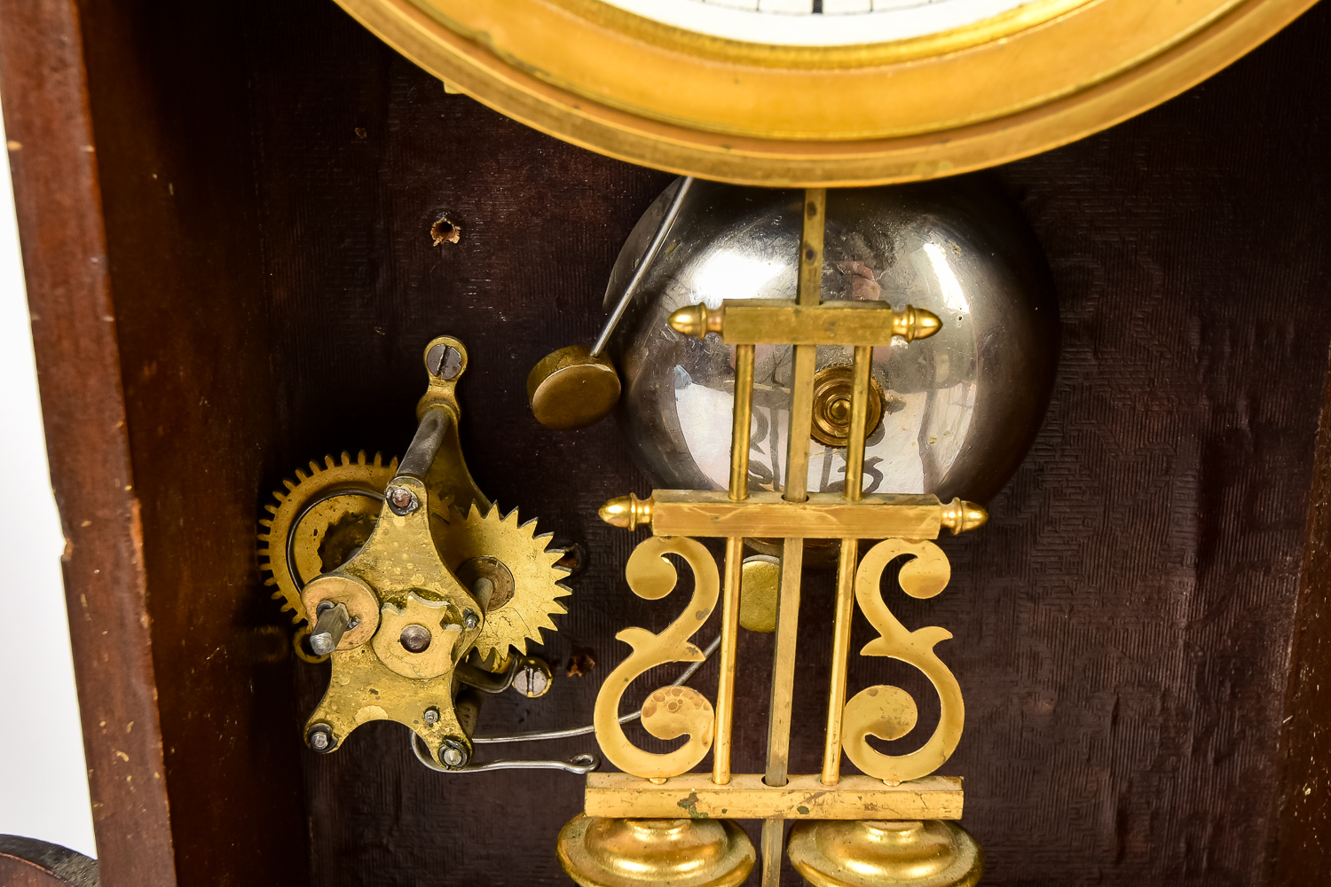 Antique Carved Walnut Mantel Clock