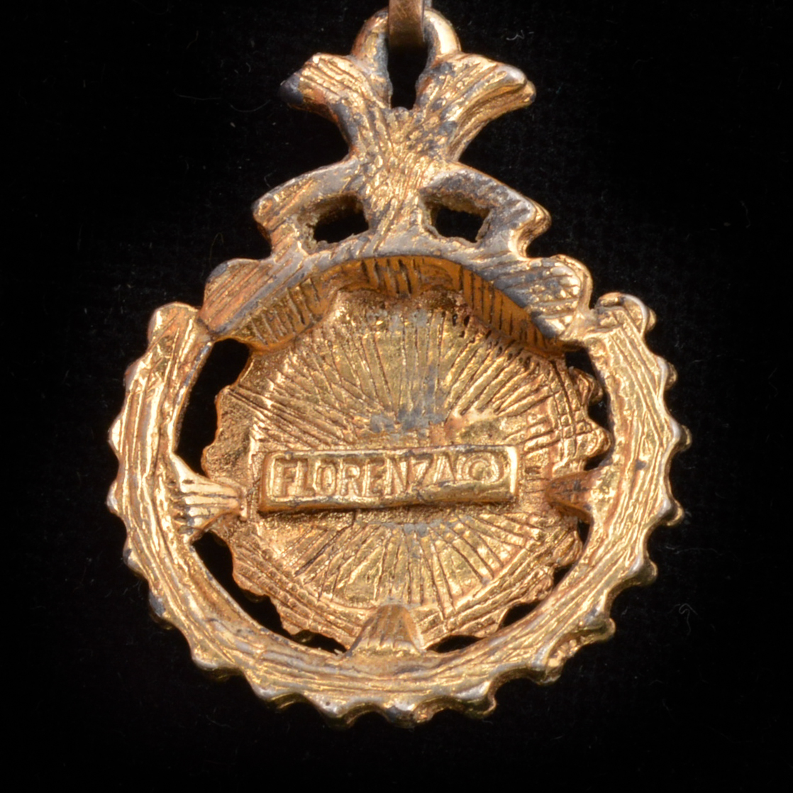 Vintage Cloisonne Pendant and Signed Florenza Cameo Pendant