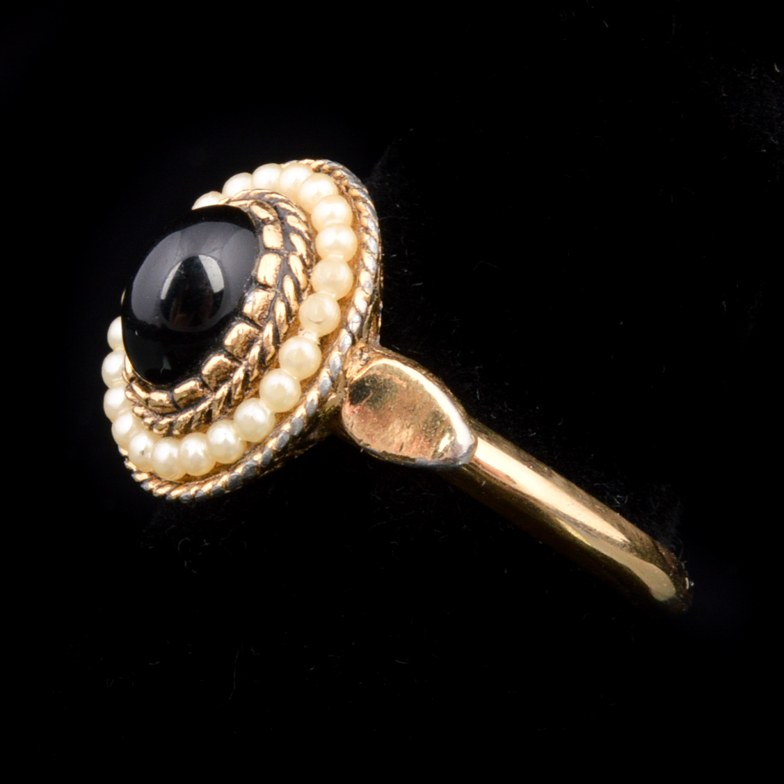 Vintage Avon Onyx and Seed Pearl Jewelry Set