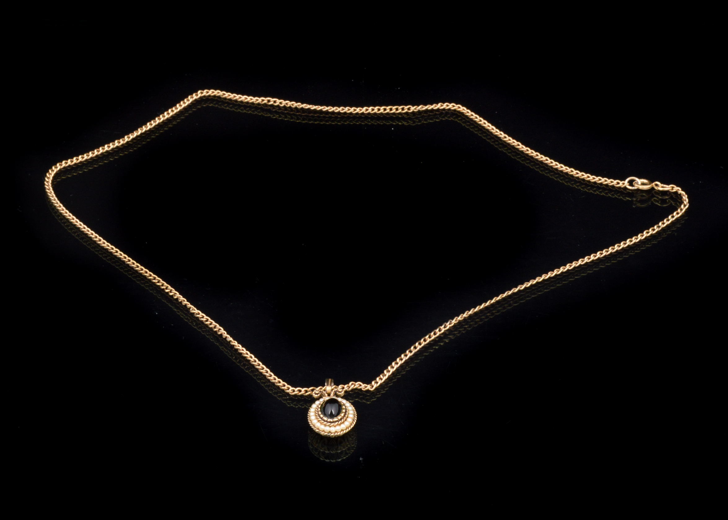 Vintage Avon Onyx and Seed Pearl Jewelry Set