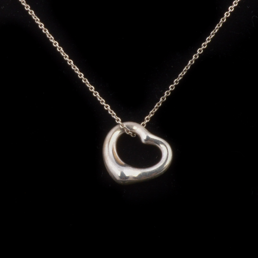 Tiffany & Company Sterling Heart Charm and Necklace