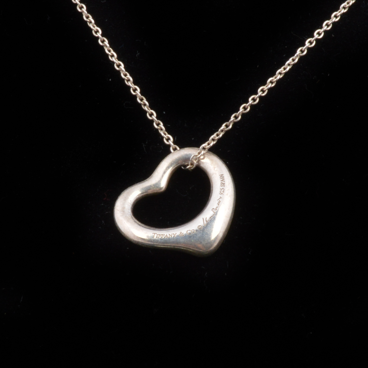 Tiffany & Company Sterling Heart Charm and Necklace