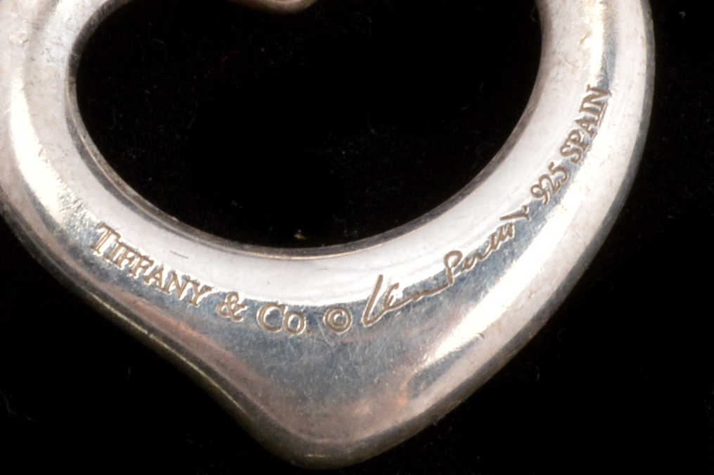 Tiffany & Company Sterling Heart Charm and Necklace