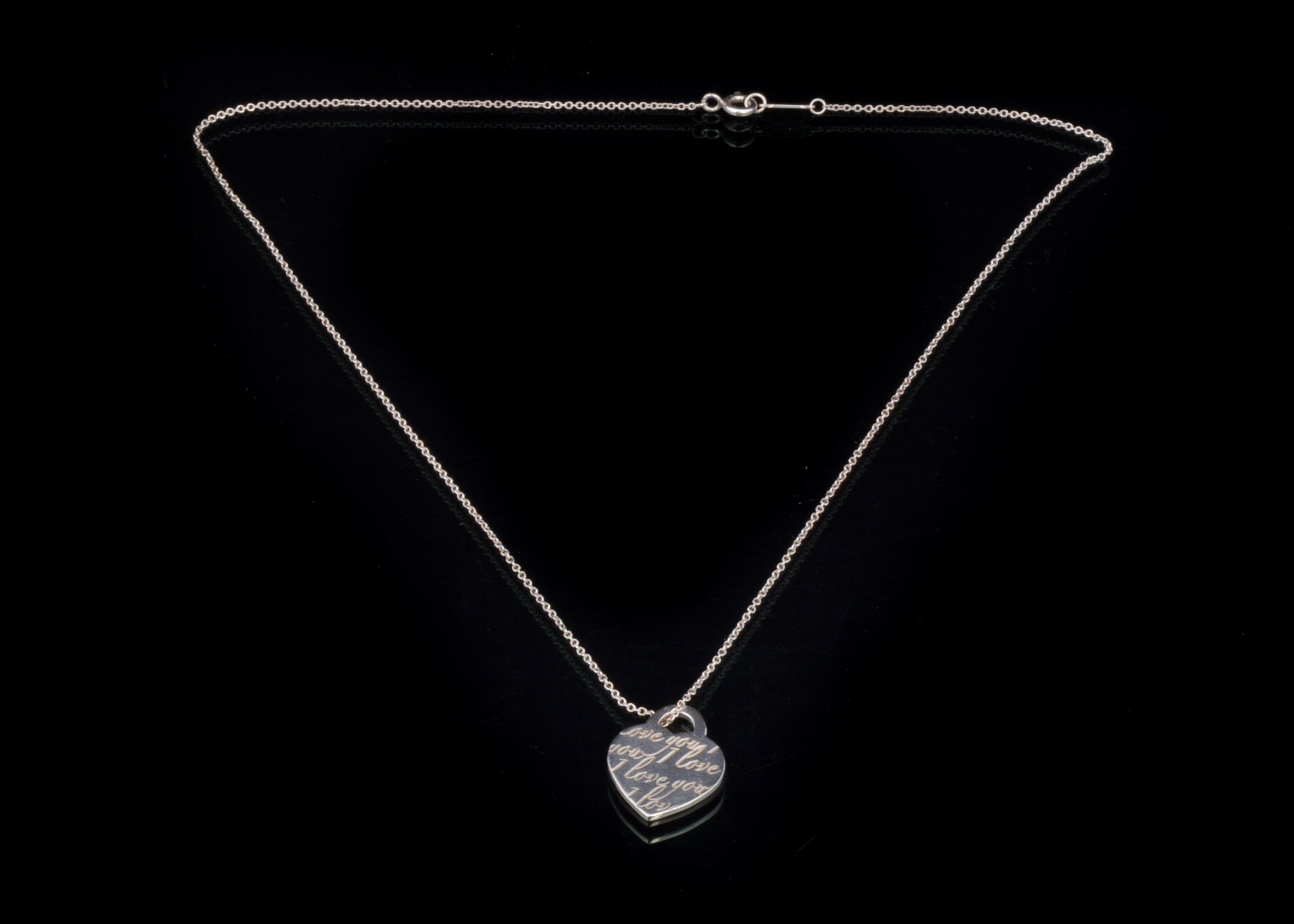 Tiffany & Company Sterling Heart Charm and Necklace