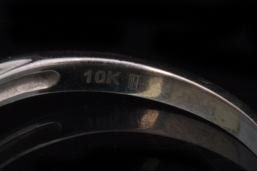 10K White Gold Heart Shaped Diamond Cluster Ring