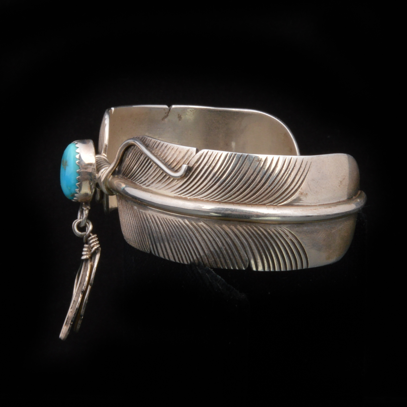 Signed Raymond Delgarito & RB Shop Sterling and Turquoise Cuff