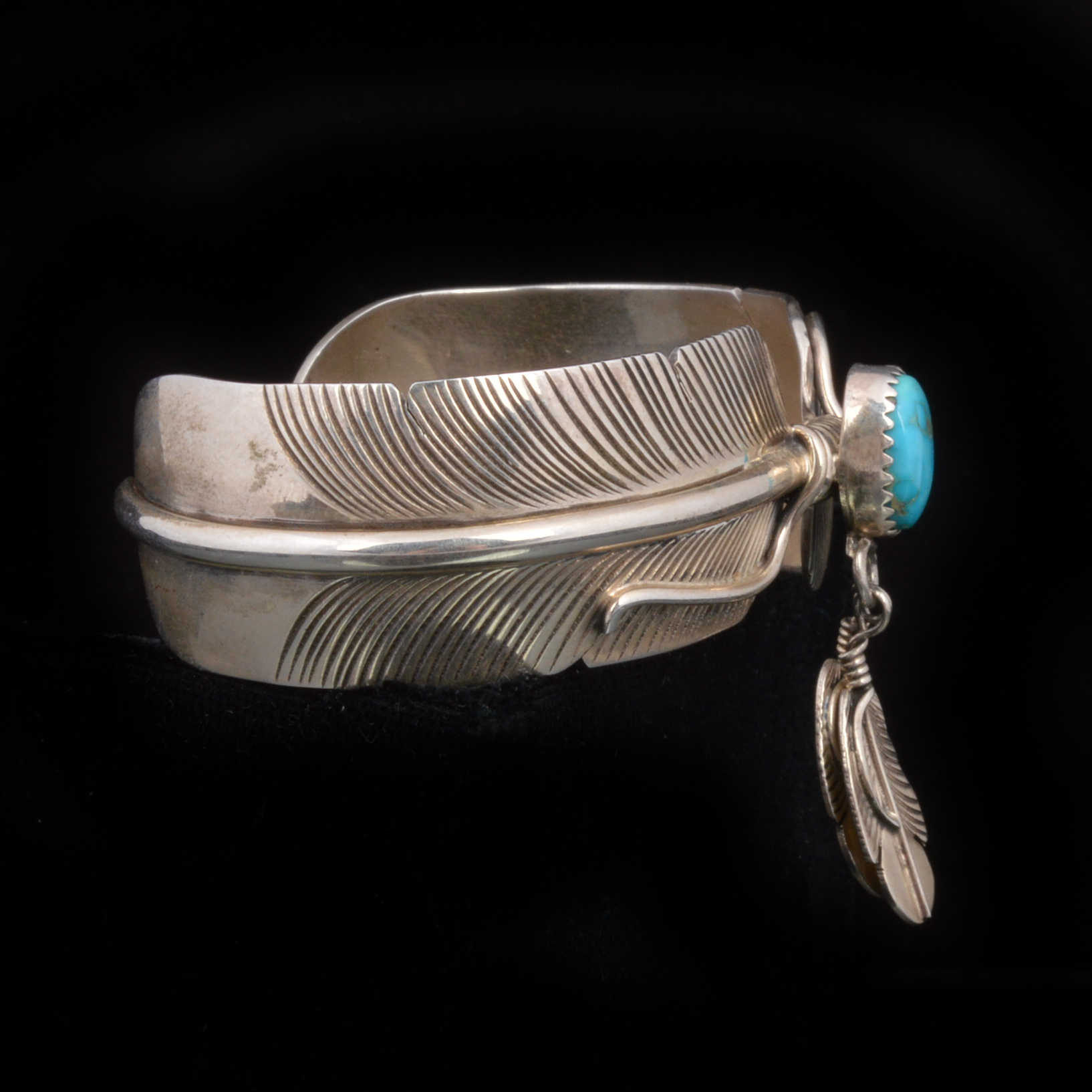 Signed Raymond Delgarito & RB Shop Sterling and Turquoise Cuff