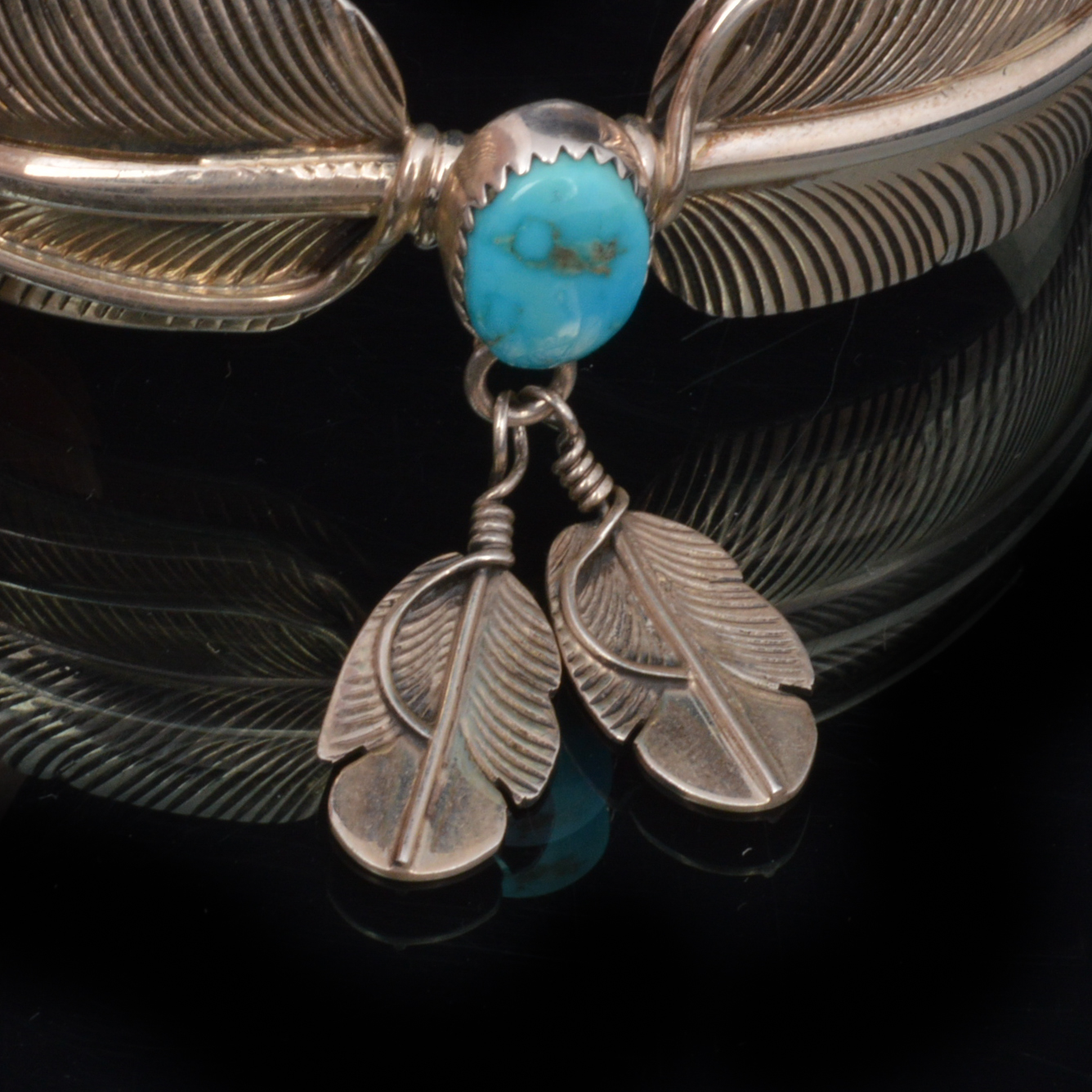 Signed Raymond Delgarito & RB Shop Sterling and Turquoise Cuff