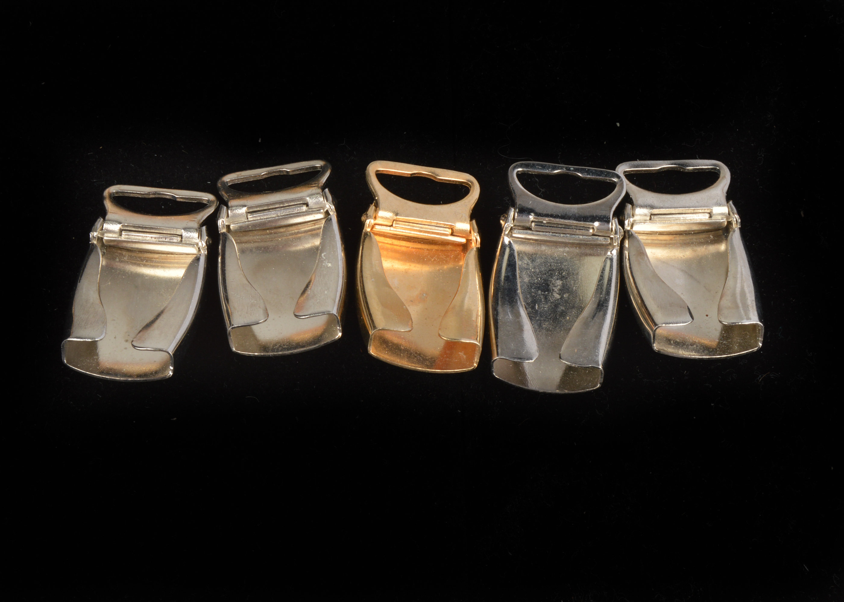 Gold and Silver Tone Belt Buckles with Polished Stone Cabochons