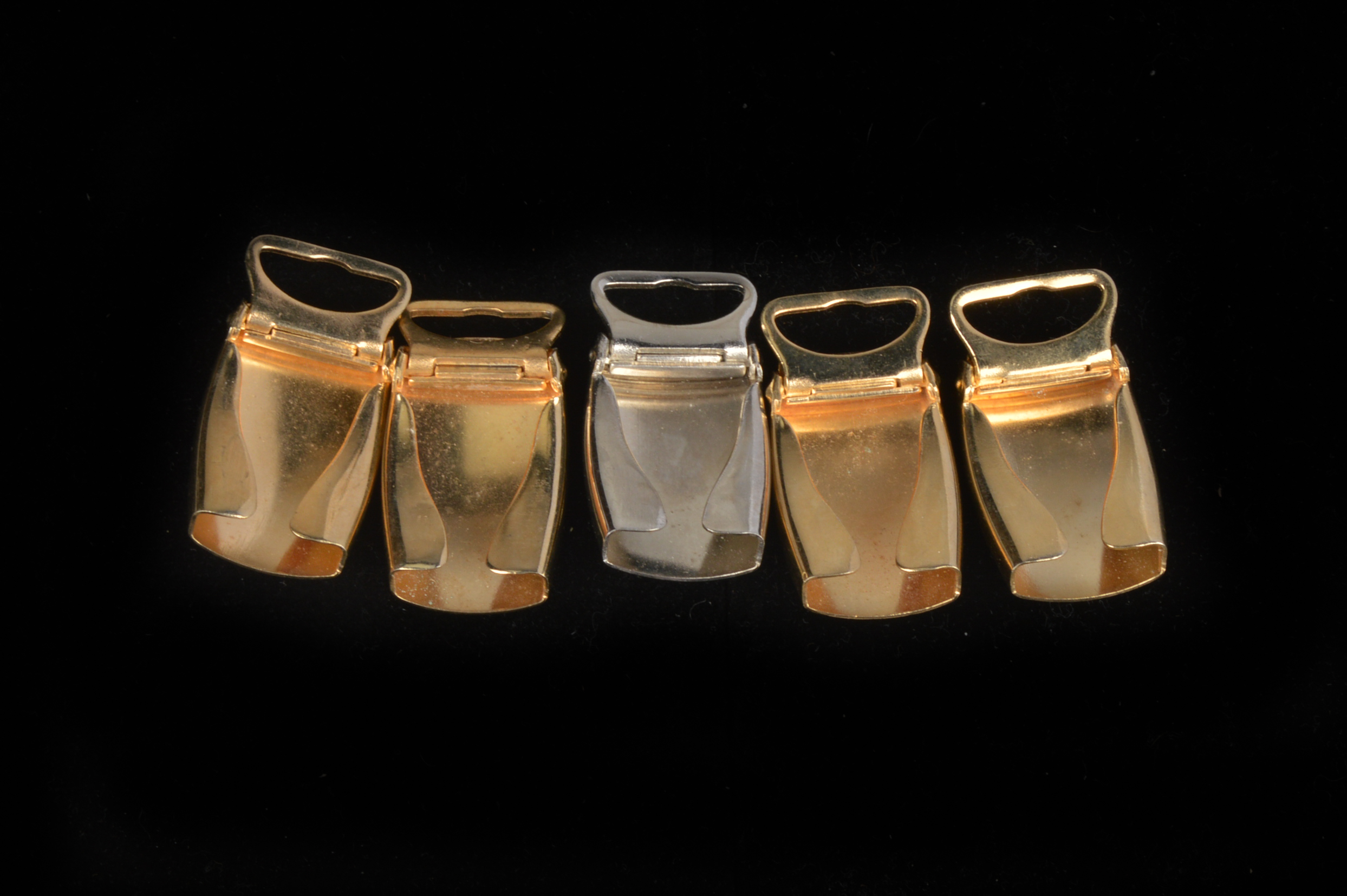 Gold and Silver Tone Belt Buckles with Polished Stone Cabochons