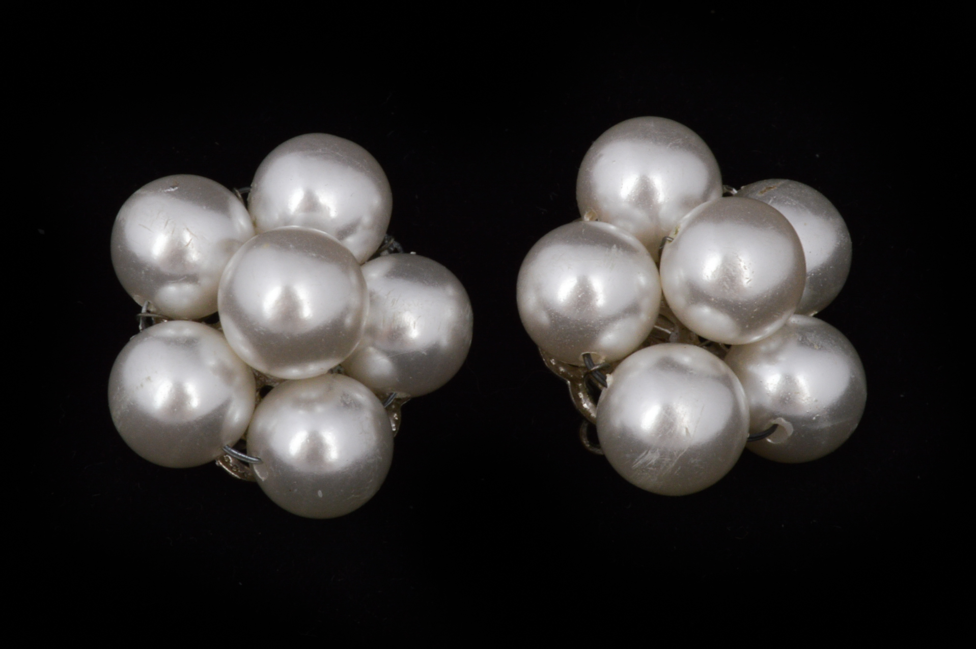 Vintage Faux Pearl Clip Back Earrings