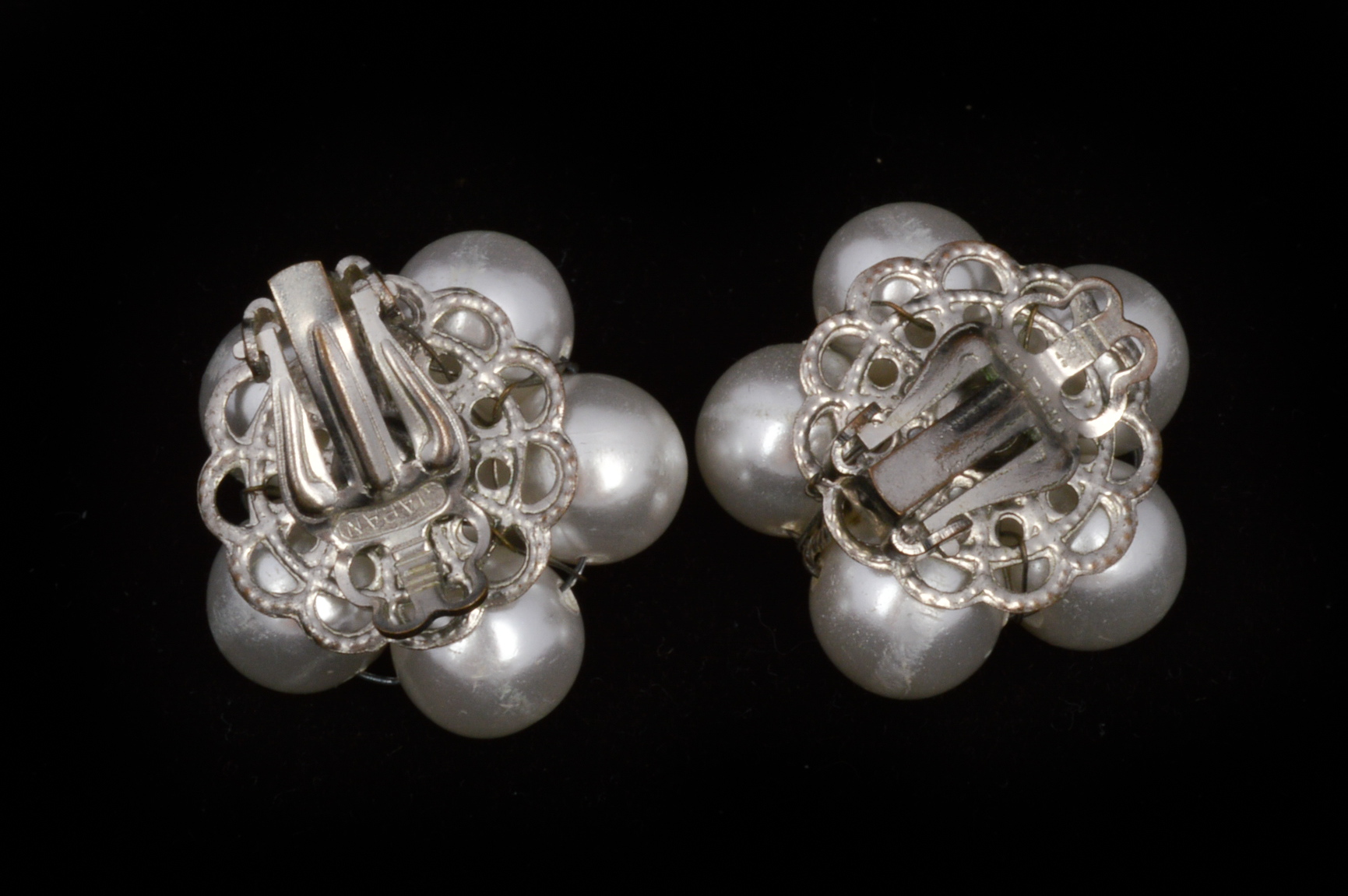Vintage Faux Pearl Clip Back Earrings