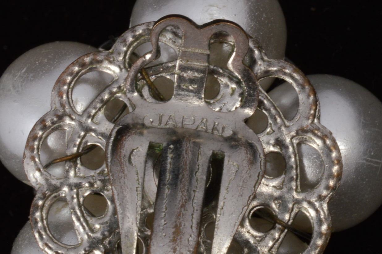 Vintage Faux Pearl Clip Back Earrings