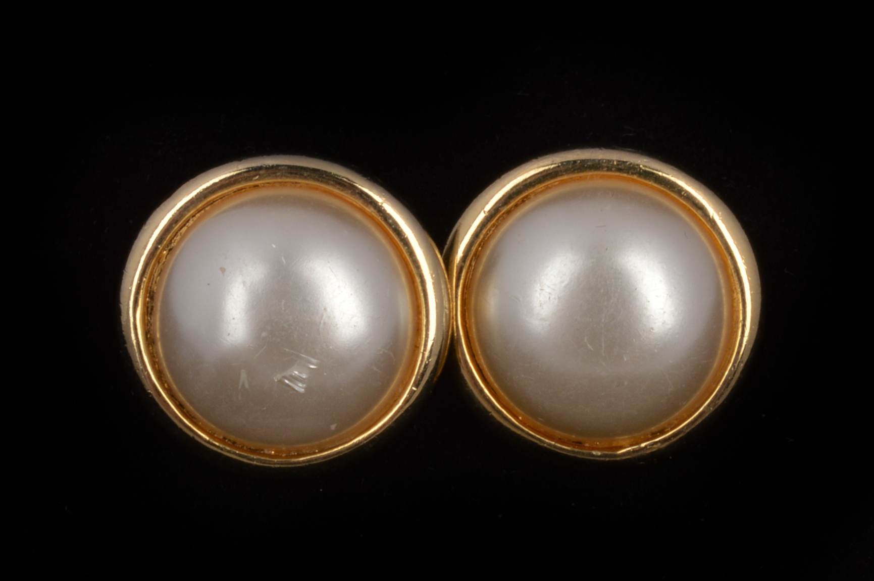 Vintage Faux Pearl Clip Back Earrings
