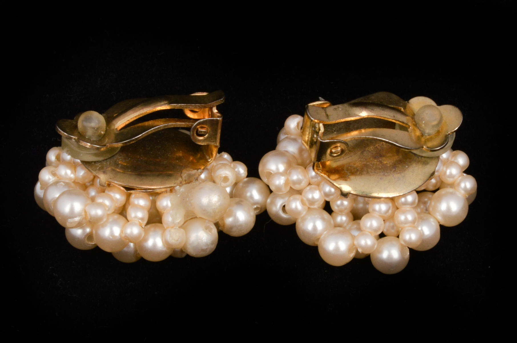 Vintage Faux Pearl Clip Back Earrings