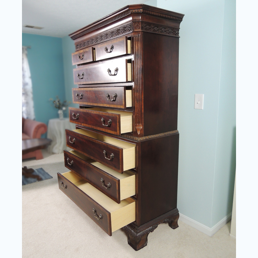 Chippendale Style Highboy Chest of Drawers