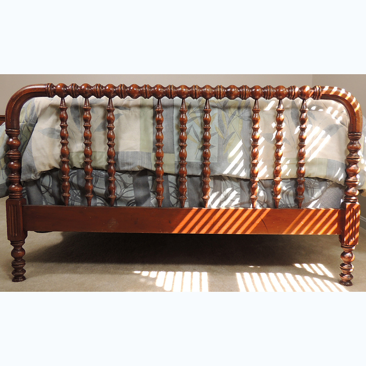 1940s Jenny Lind Spool Bed with Full Mattress and Boxspring