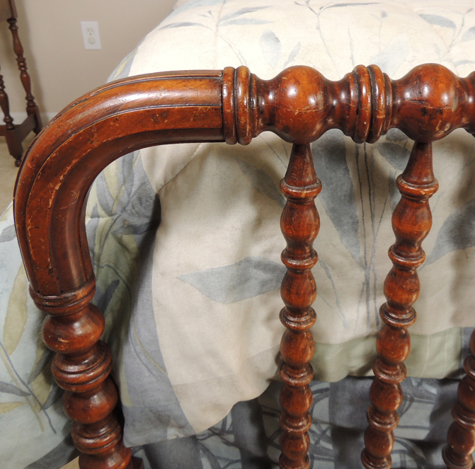 1940s Jenny Lind Spool Bed with Full Mattress and Boxspring