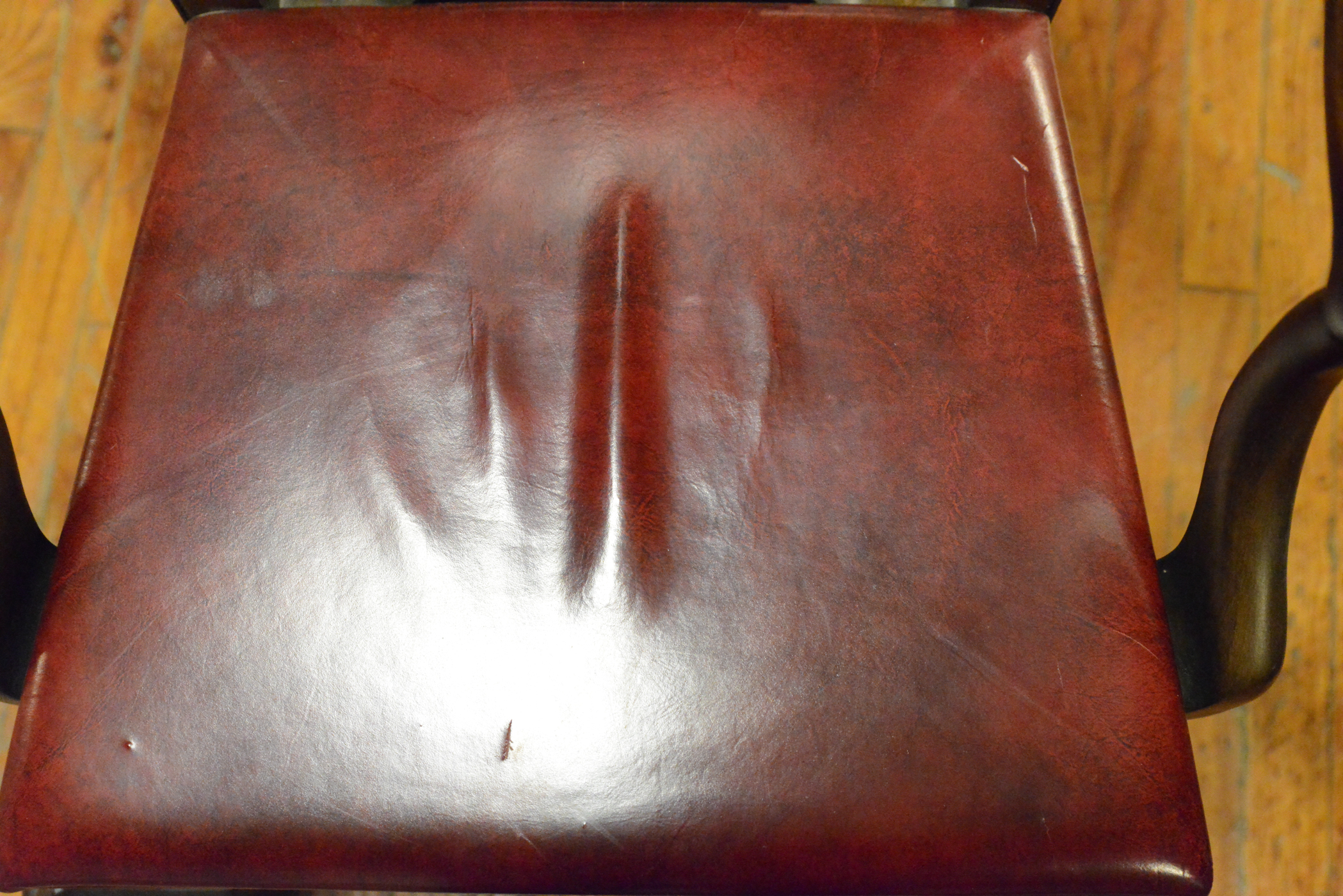 Romweber Chippendale Style Mahogany Chair with Leather Seat