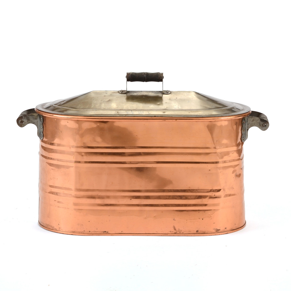 Vintage Copper Tub with Lid