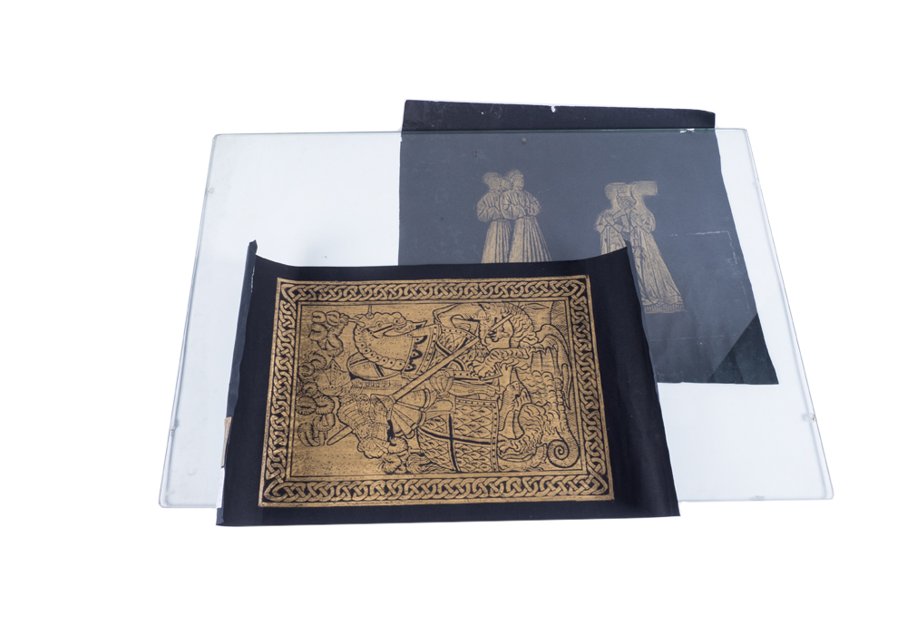 Pair of Handmade Historic Brass Rubbings