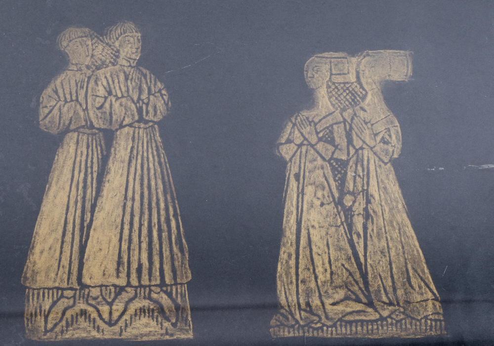 Pair of Handmade Historic Brass Rubbings