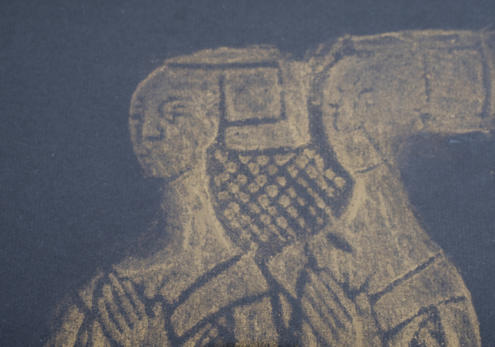 Pair of Handmade Historic Brass Rubbings
