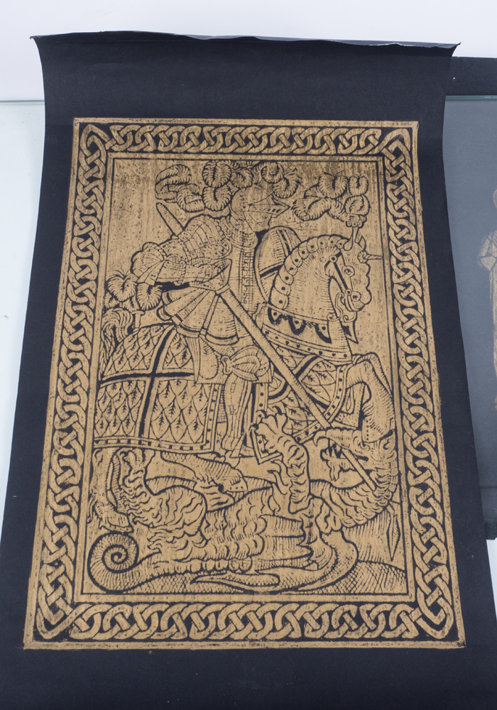 Pair of Handmade Historic Brass Rubbings