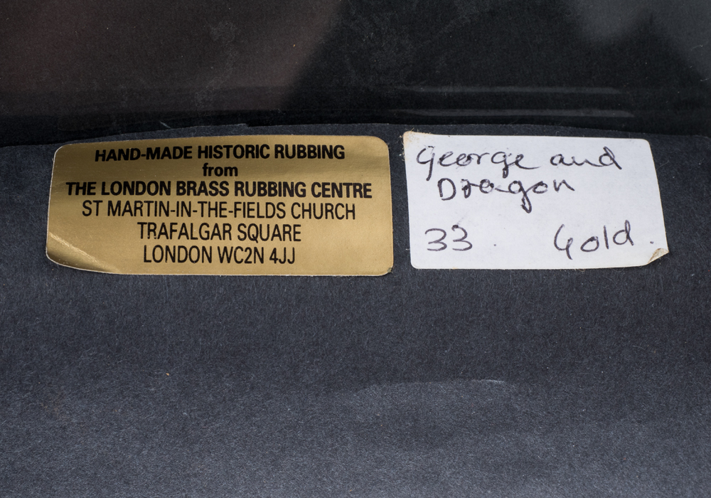 Pair of Handmade Historic Brass Rubbings