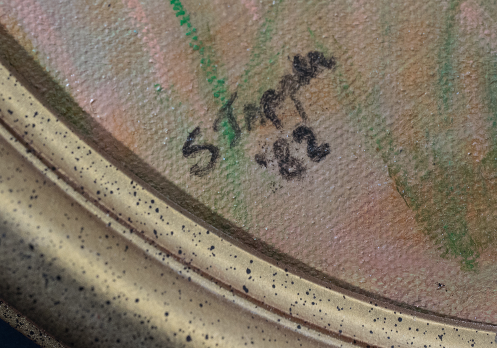 Signed Oil on Framed Canvas of Seated Nude Woman