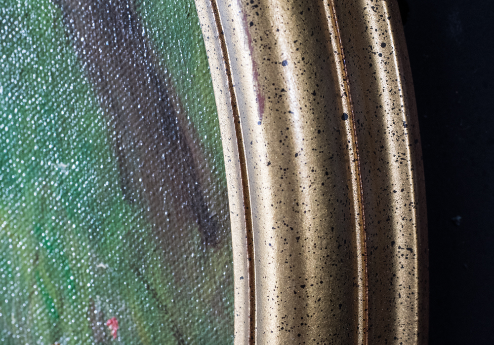 Signed Oil on Framed Canvas of Seated Nude Woman