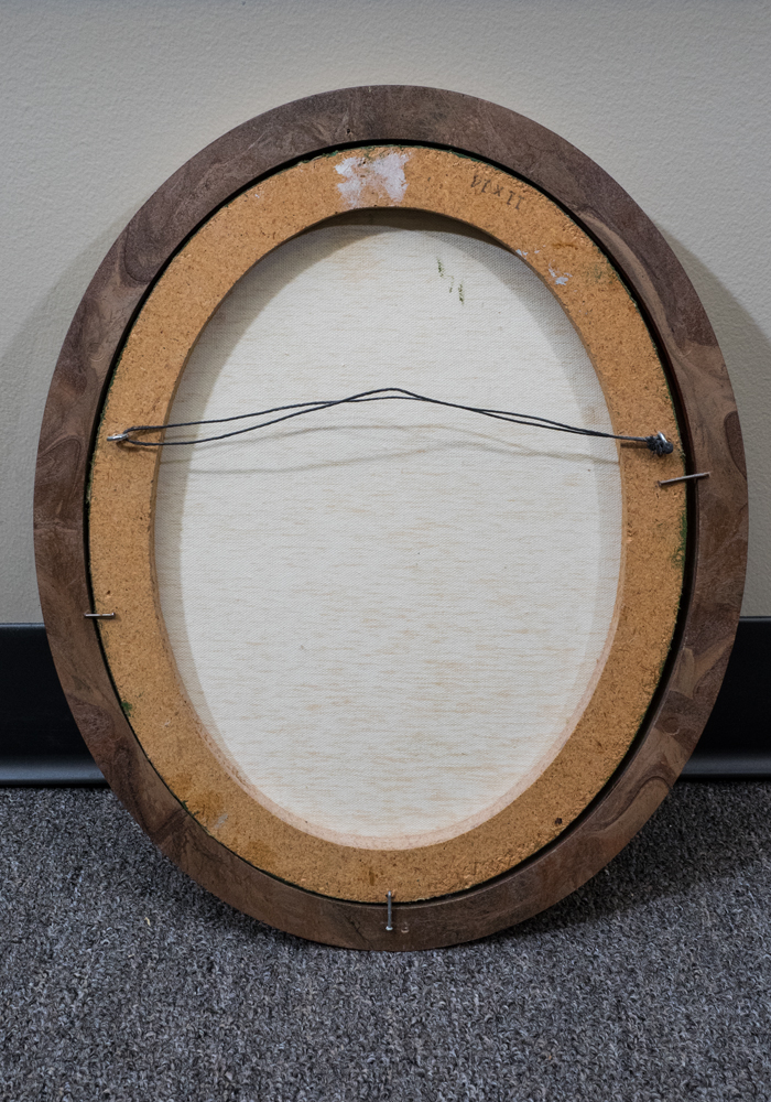 Signed Oil on Framed Canvas of Seated Nude Woman