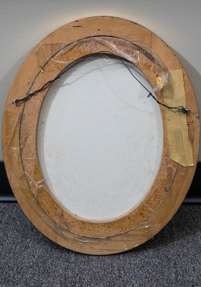 Signed Oil on Framed Canvas of Young Girl Carrying Fruit