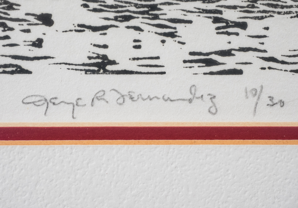 Signed Limited Edition Lithograph of Seaside Village