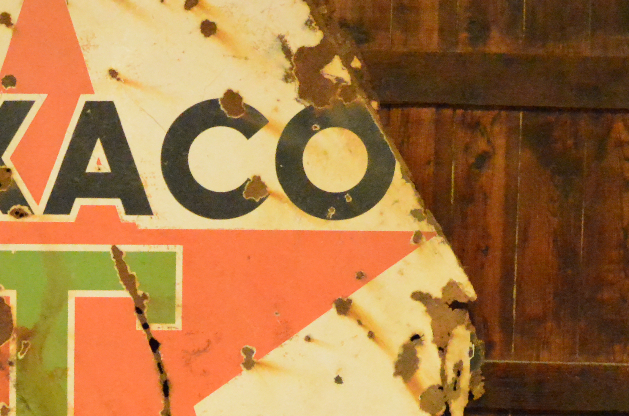 Vintage 71" Metal Enamelware Texaco Sign