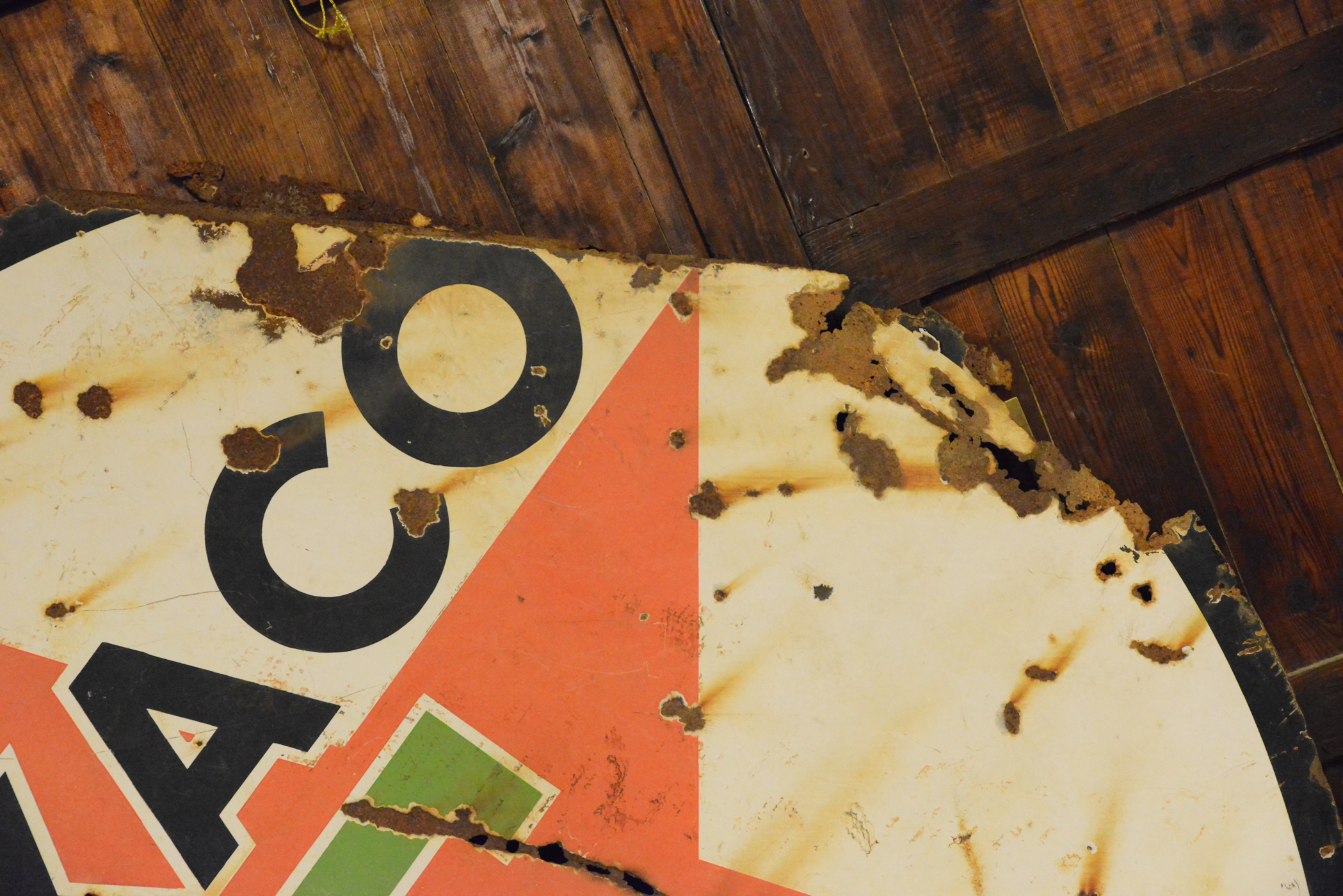 Vintage 71" Metal Enamelware Texaco Sign