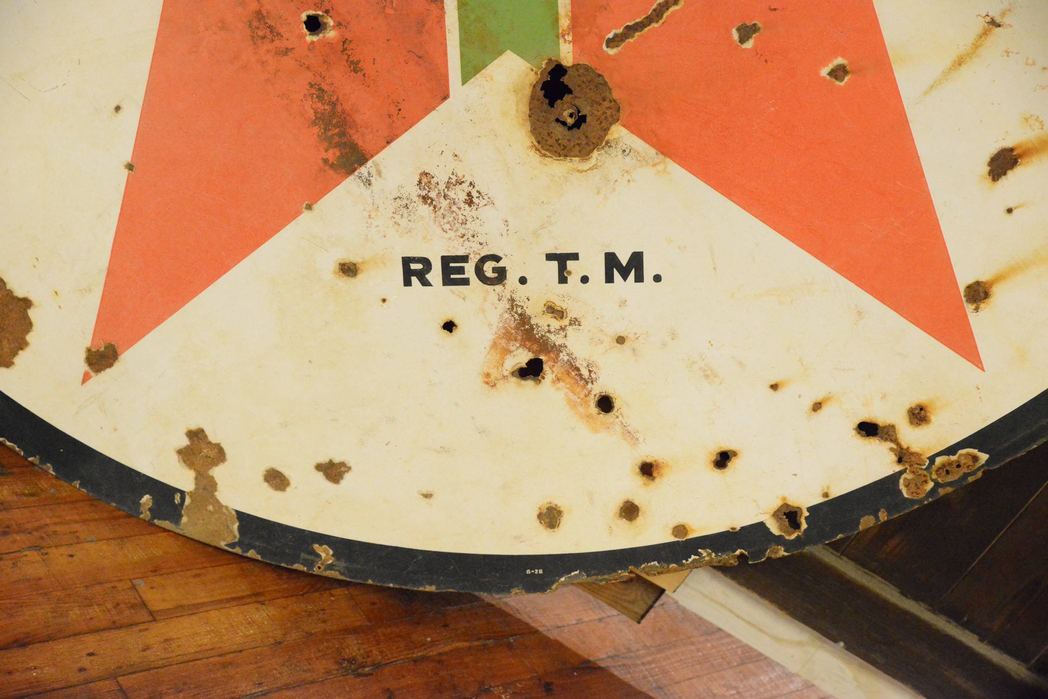 Vintage 71" Metal Enamelware Texaco Sign