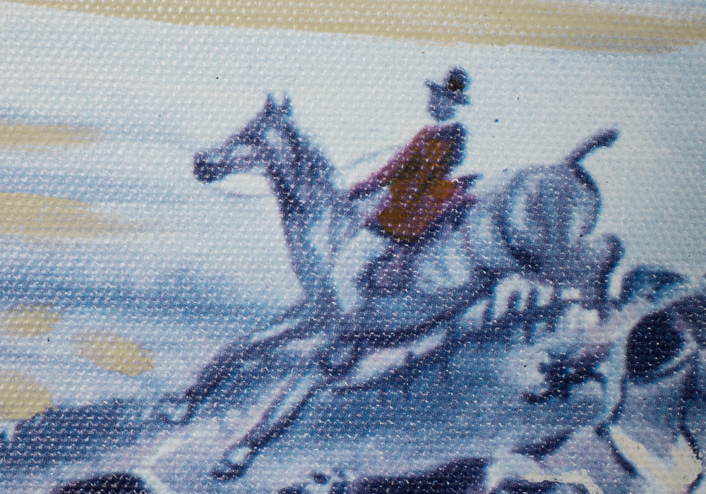 Oil Painting on Canvas Applied to Wood