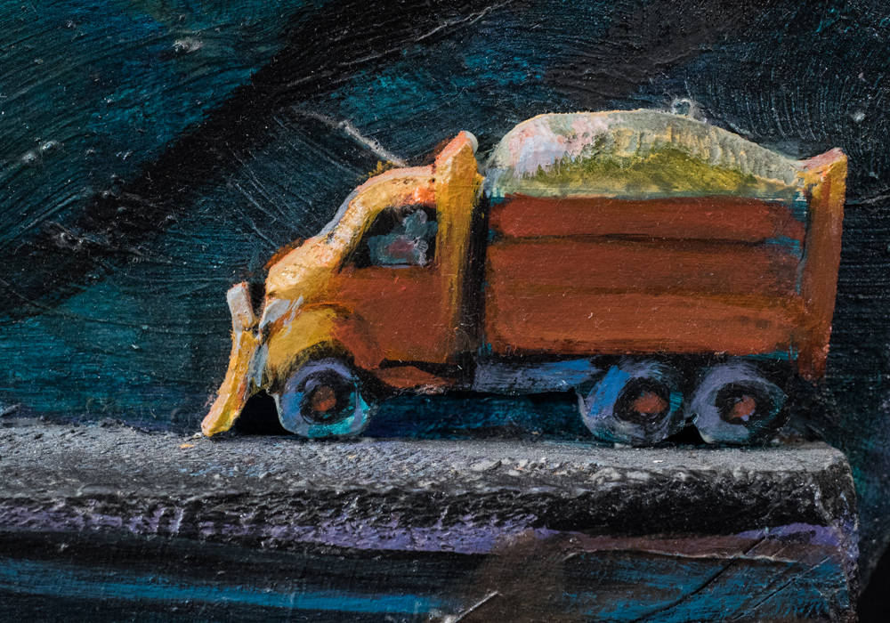 Signed Three-Dimensional Painting on Wood